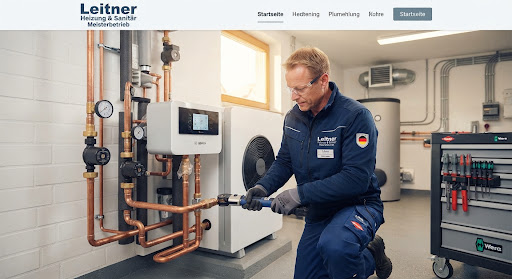 Meistertechniker installiert eine Wärmepumpe